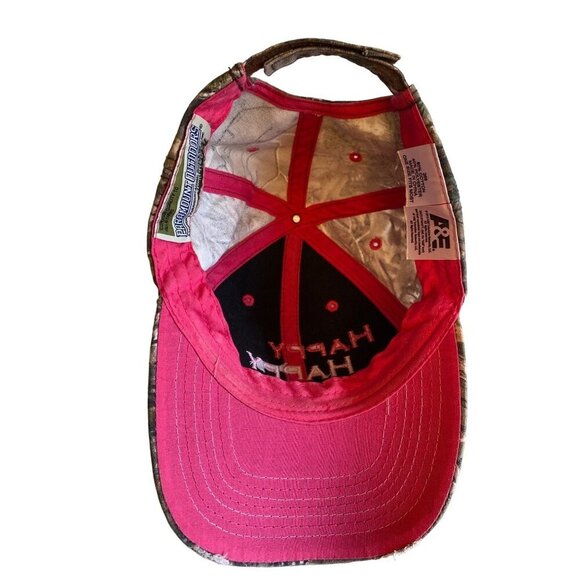 Camouflage Happy Happy Happy Pink Embroidered Hat Cap Adjustable - Picture 6 of 9